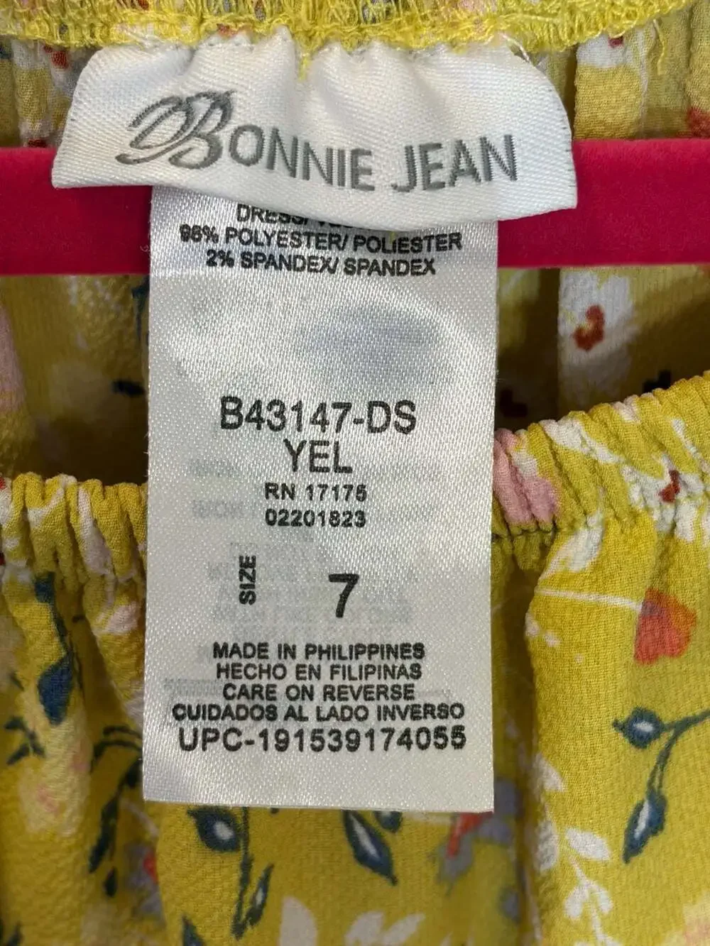 Bonnie Jean Girls Yellow Floral Cold Shoulder Ruffle Maxi Dress Size 7